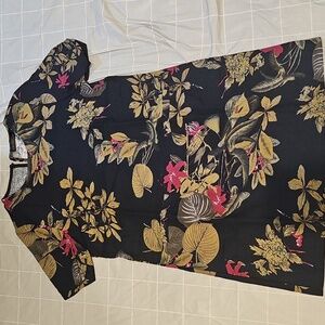 Zanzea Collection Women Short Sleeve Dark Blue Floral Dress Medium